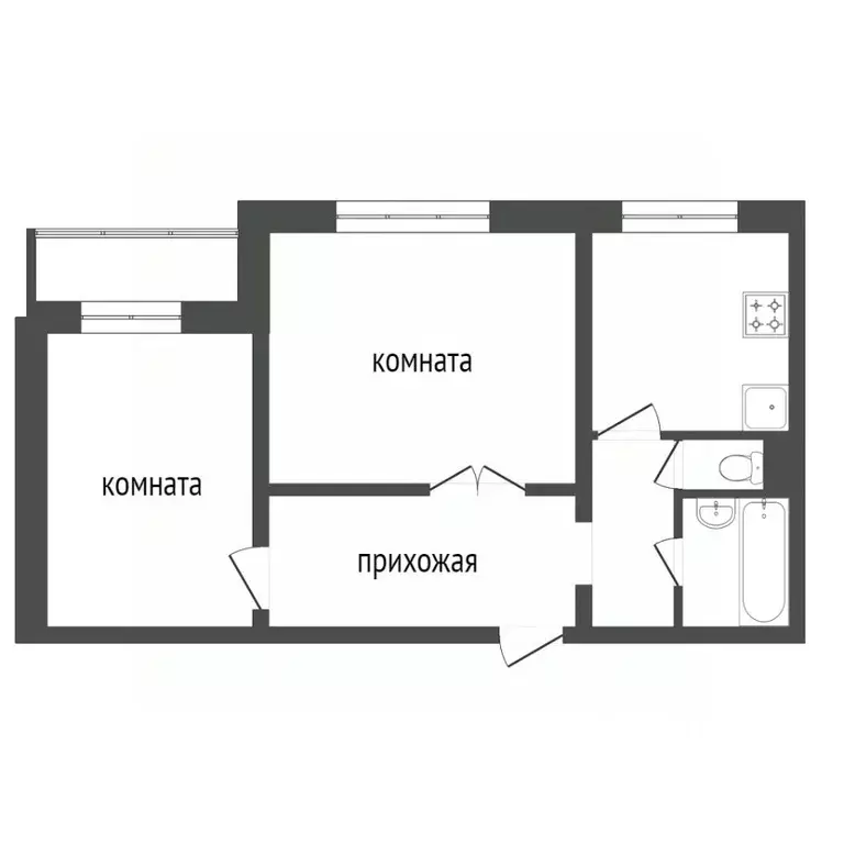 2-к кв. Красноярский край, Красноярск ул. Молокова, 10 (61.4 м) - Фото 2