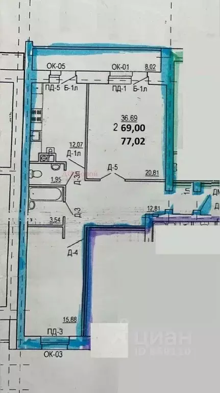 2-к кв. Смоленская область, Смоленск ул. 2-я Киевская, 18 (77.0 м) - Фото 2