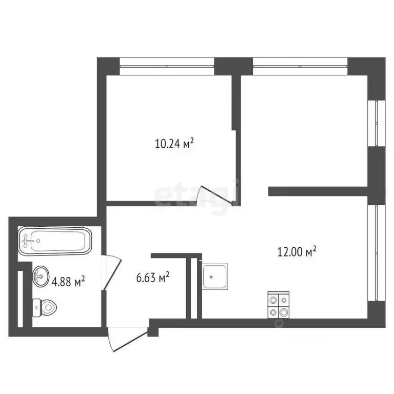 2-к кв. Тюменская область, Тюмень ул. Тимофея Чаркова, 87 (46.3 м) - Фото 1