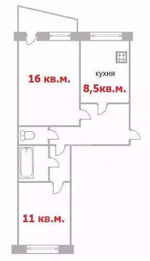 2-к кв. Ханты-Мансийский АО, Сургут ул. Григория Кукуевицкого, 10 ... - Фото 1