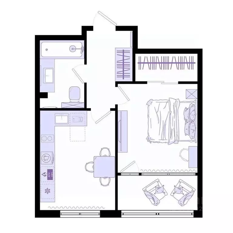 2-к кв. Приморский край, Владивосток Днепровская ул., 25к5 (41.8 м) - Фото 1