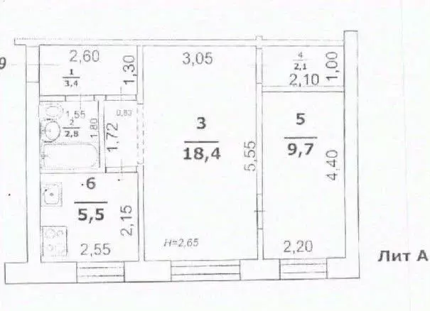 2-к кв. Белгородская область, Новый Оскол ул. Ленина, 65 (41.9 м) - Фото 1