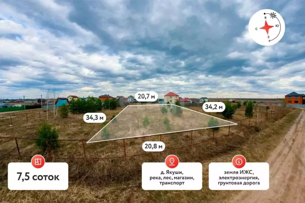 Участок в Тюменская область, Тюменский район, д. Якуши ул. Майская ... - Фото 1