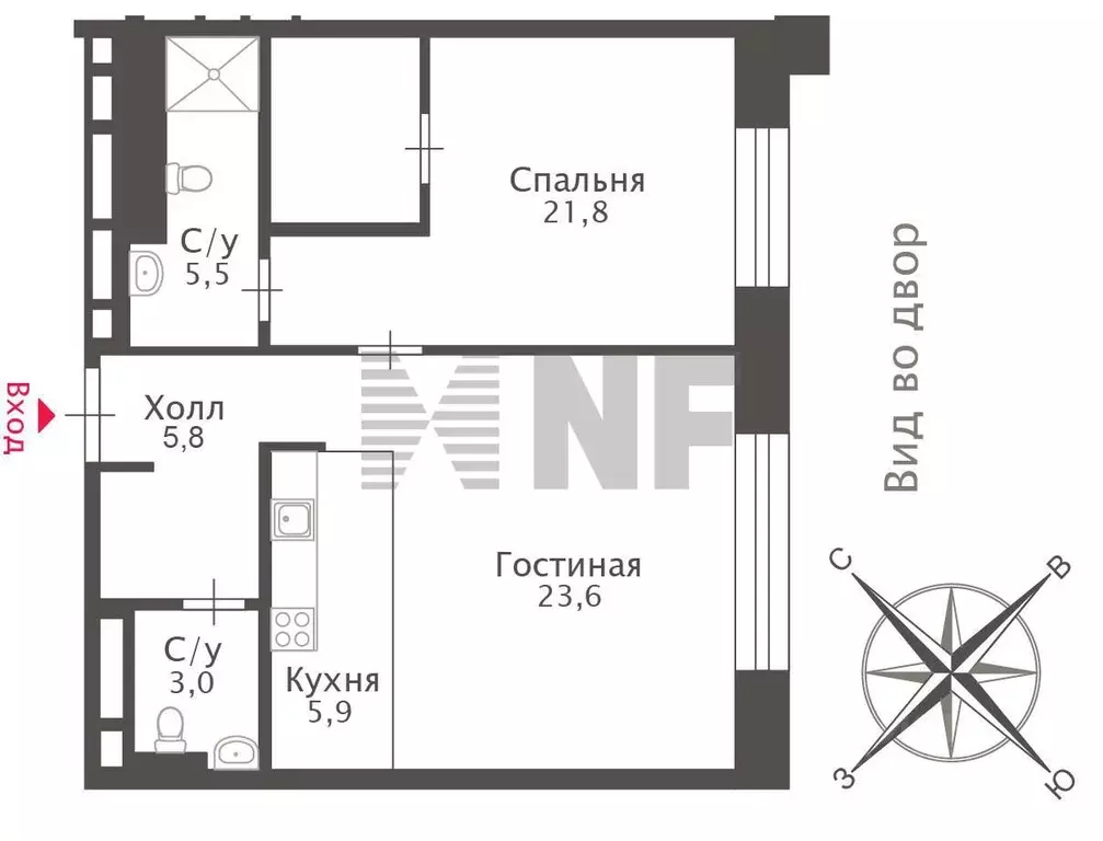 2-к кв. Москва Мосфильмовская ул., 1к5 (65.6 м) - Фото 1