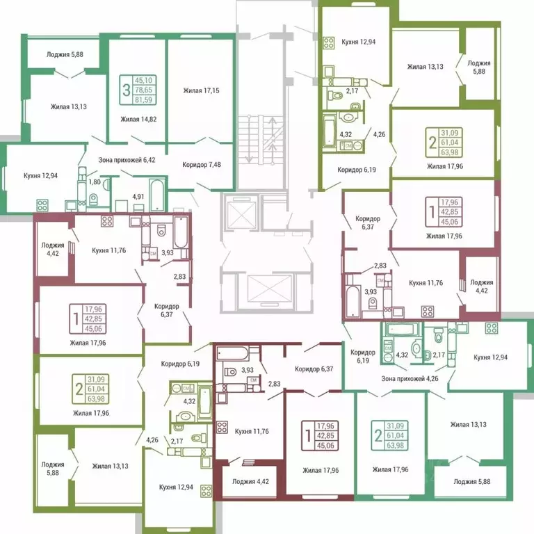 2-к кв. Калужская область, Обнинск ул. Табулевича, 1 (61.0 м) - Фото 2