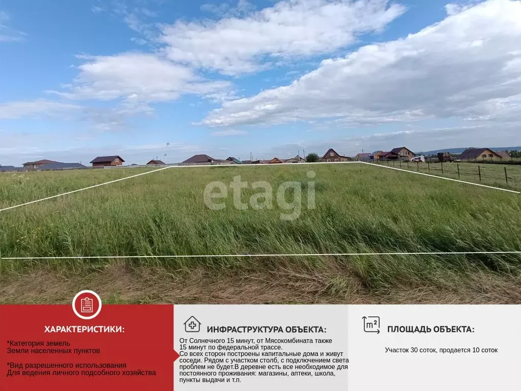 Участок в Красноярский край, Емельяновский район, с. Шуваево ул. 6-я ... - Фото 0
