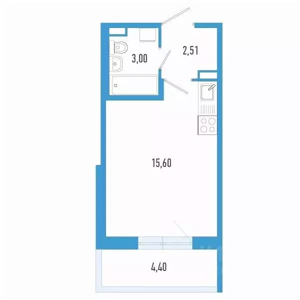 Студия Санкт-Петербург пос. Шушары,  (22.43 м) - Фото 0