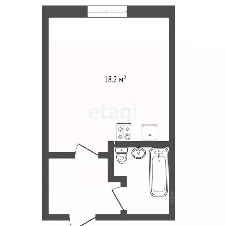 Студия Тюменская область, Тюмень проезд Геологоразведчиков, 6 (17.9 м) - Фото 2