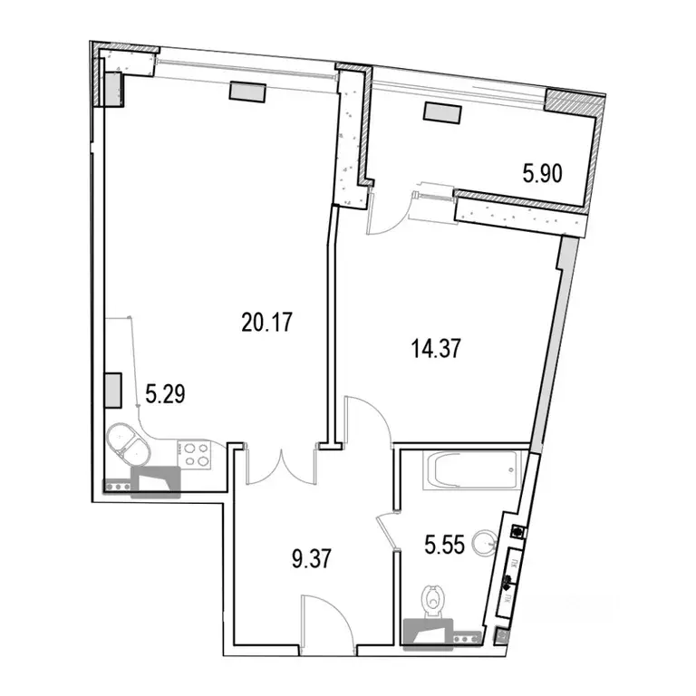2-к кв. Москва ул. Маршала Рыбалко, 2к9 (66.26 м) - Фото 0