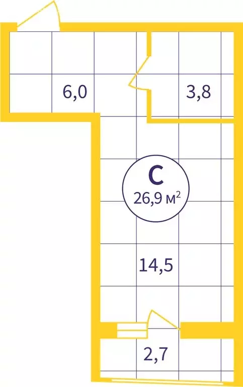 Квартира-студия: Екатеринбург, ЖК Астон Реформа (25.6 м) - Фото 1