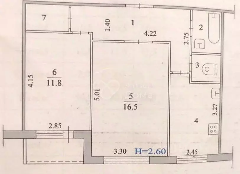 2-к кв. Волгоградская область, Волжский ул. 87-й Гвардейской, 53 (50.9 ... - Фото 2