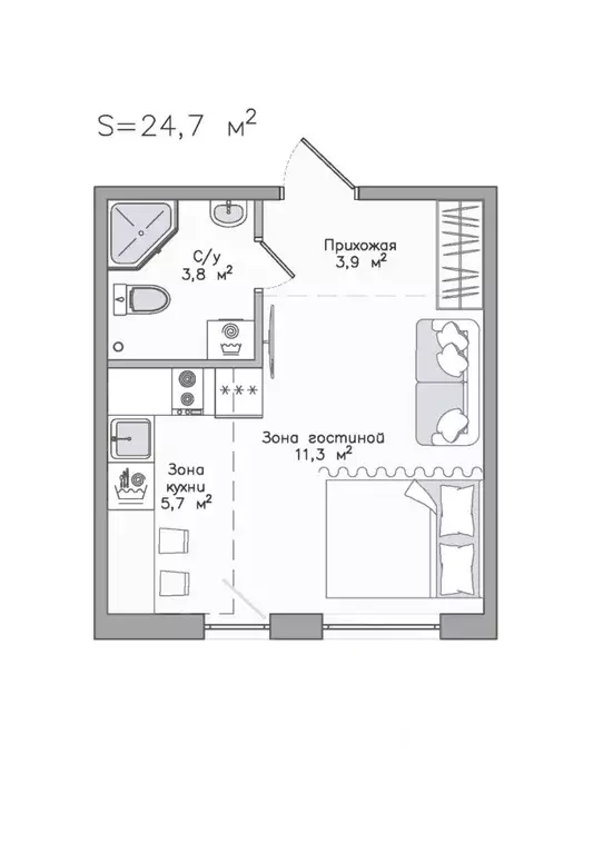 Студия Карелия, Сортавала Советская ул., 5 (24.7 м) - Фото 1