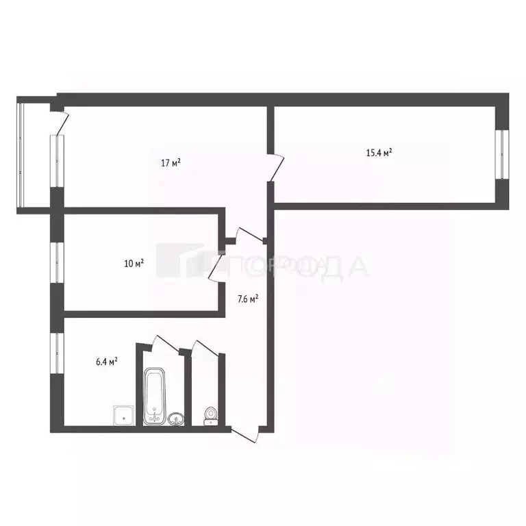 3-к кв. Кемеровская область, Прокопьевск Институтская ул., 29 (60.3 м) - Фото 2
