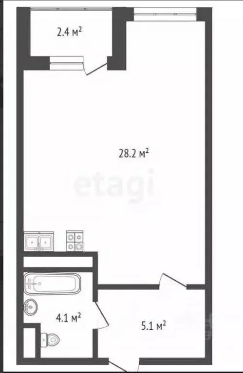 Студия Московская область, Одинцово ул. Белорусская, 10 (37.1 м) - Фото 0