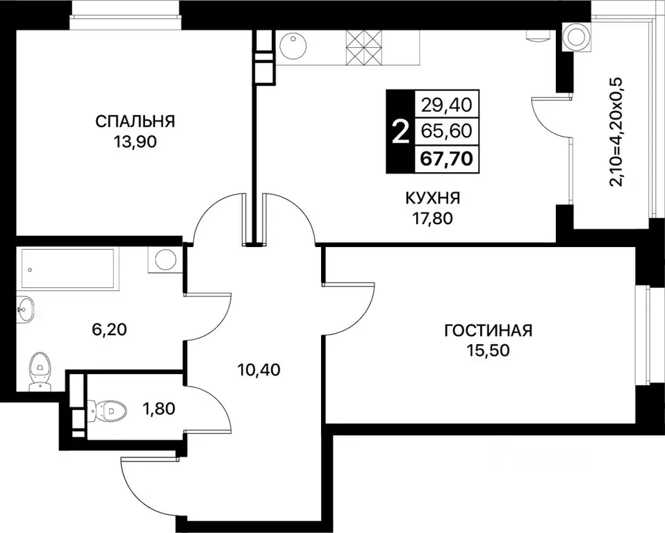 2-к кв. Ростовская область, Ростов-на-Дону ул. Берберовская, 19с1 ... - Фото 0