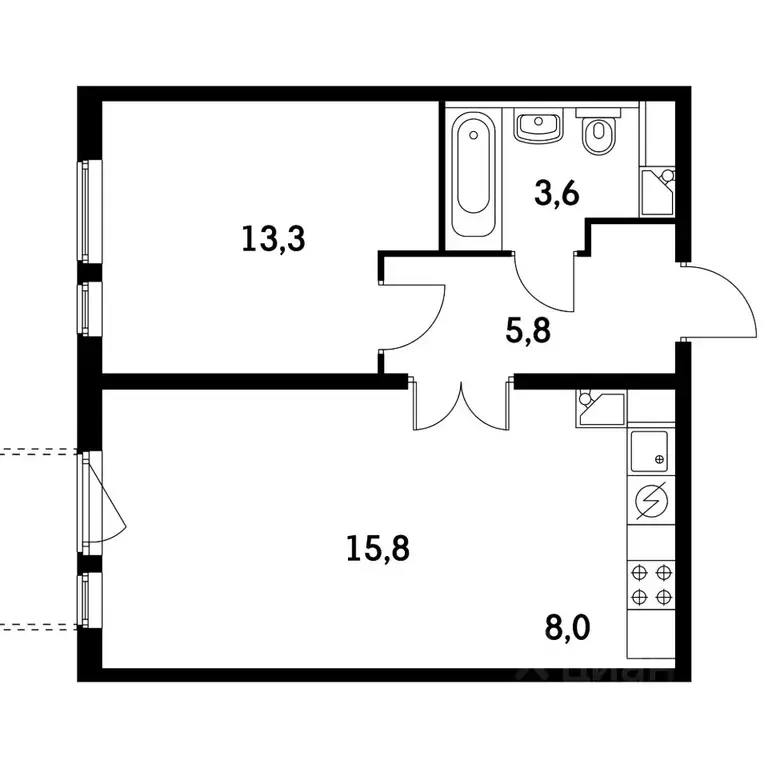 2-к кв. Москва Боровское ш., 2Ак4 (48.0 м) - Фото 2