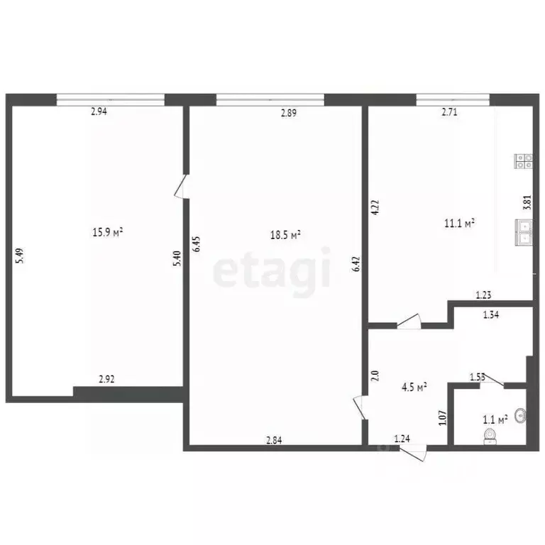 2-к кв. Крым, Кировский район, с. Яркое Поле ул. Полевая, 33А (51.1 м) - Фото 2