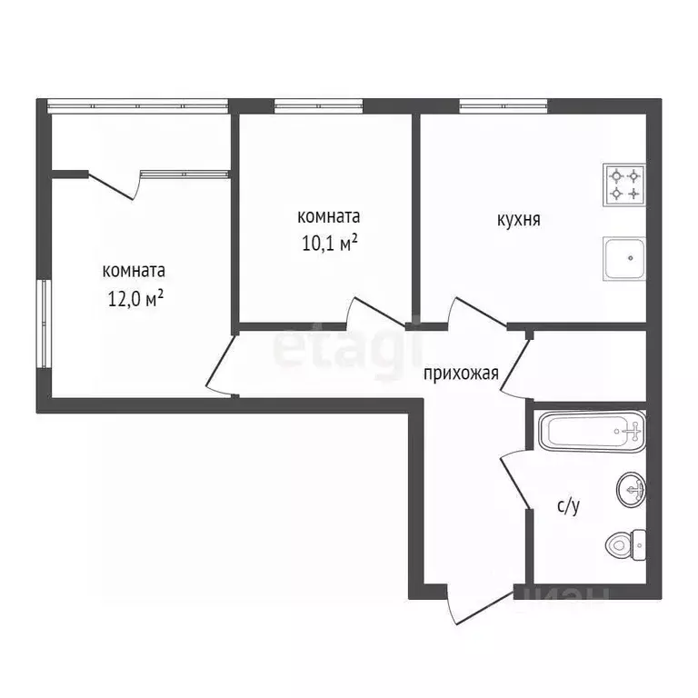 2-к кв. Башкортостан, Уфа Революционная ул., 39/3 (55.0 м) - Фото 2