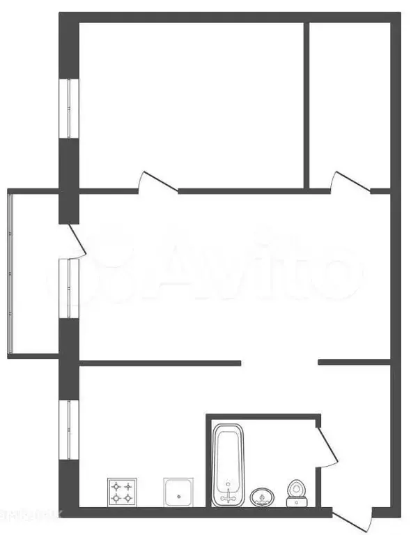 2-к. квартира, 45,1 м, 5/5 эт. - Фото 0