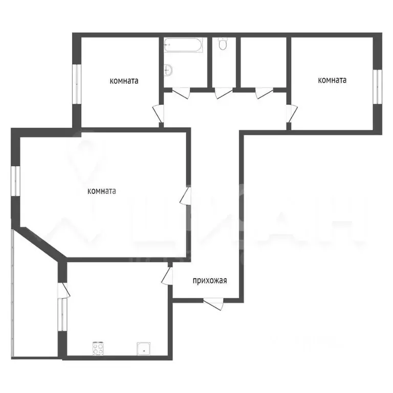 3-к кв. Коми, Усинск Воркутинская ул., 21 (74.1 м) - Фото 2