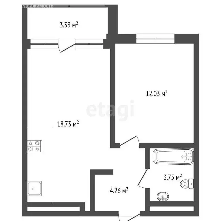 1-комнатная квартира: Тюмень, улица Павла Никольского, 14 (42.1 м) - Фото 1
