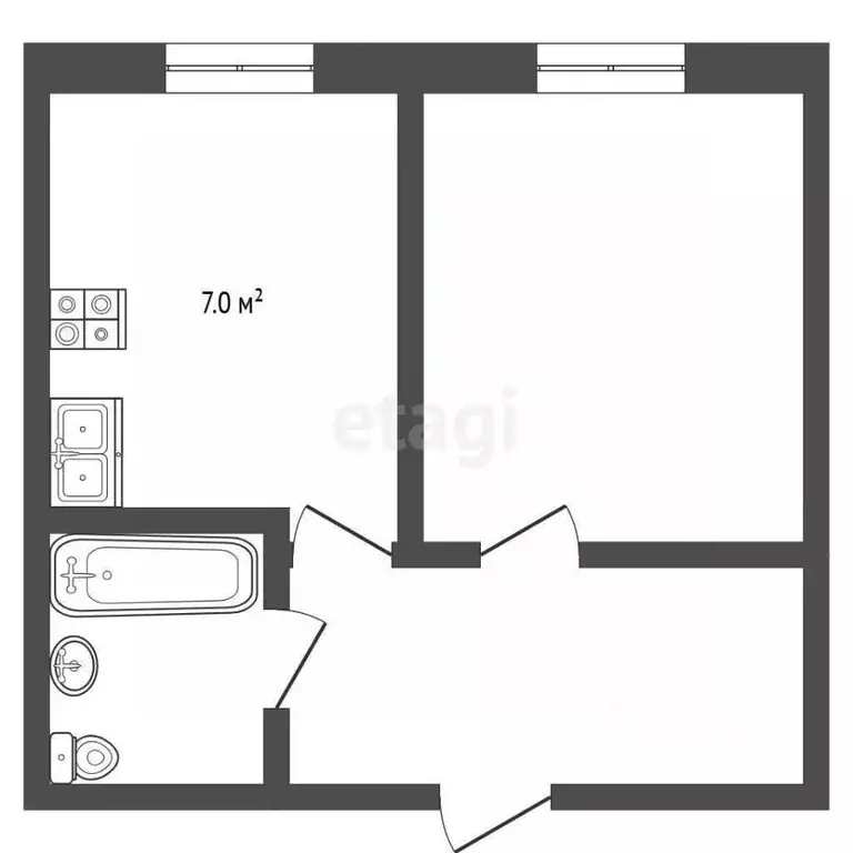 1-к кв. Ямало-Ненецкий АО, Муравленко пер. Радужный, 6 (32.6 м) - Фото 1
