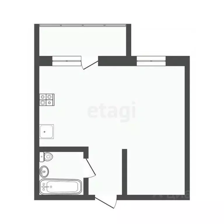 1-к кв. Тюменская область, Тюмень ул. Тимофея Кармацкого, 11 (40.52 м) - Фото 1