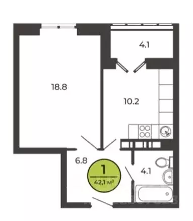 1-к кв. Брянская область, Брянский район, Свенское с/пос, пос. Свень ... - Фото 1