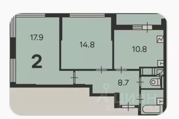 2-к кв. Москва Загорьевская ул., 2к1 (56.0 м) - Фото 2