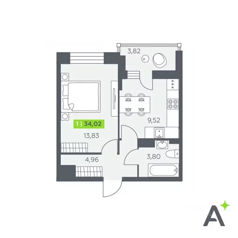 1-к кв. Ленинградская область, Всеволожский район, Заневское городское ... - Фото 1