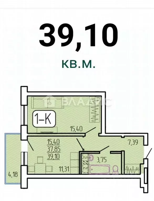 1-к кв. Бурятия, Улан-Удэ 140Б мкр, 3 (39.1 м) - Фото 2