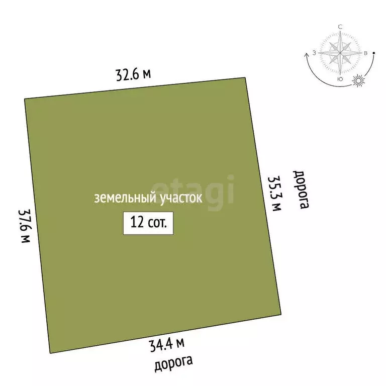 Участок в Новоотрадное, Подгорная улица (12 м) - Фото 1