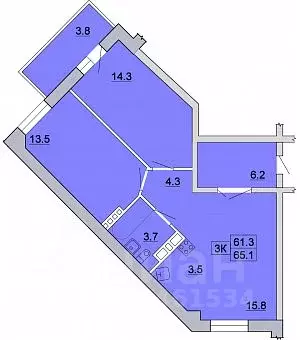 3-к кв. Иркутская область, Иркутск Ново-Ленино мкр, 1-й Ленинский ... - Фото 0