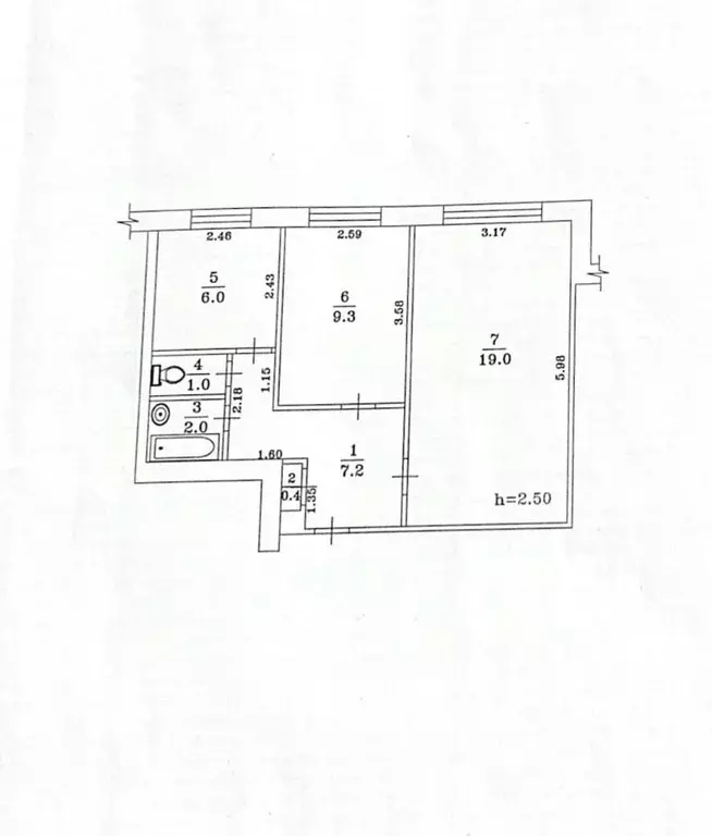 2-к кв. Татарстан, Набережные Челны Московский просп., 107 (44.9 м) - Фото 2