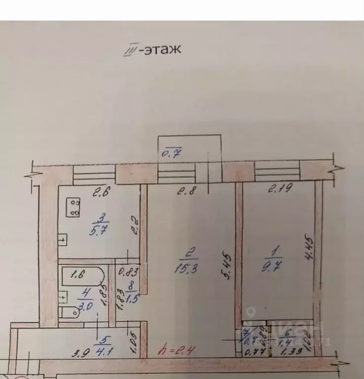 2-к кв. Мордовия, Саранск ул. Федосеенко, 15 (41.0 м) - Фото 0