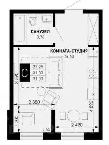 1-к кв. Краснодарский край, Краснодар пос. Березовый, Витаминкомбинат ... - Фото 0