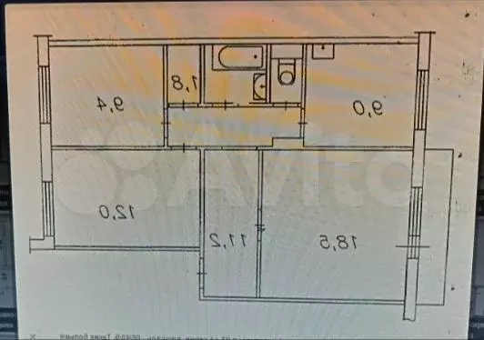 3-к. квартира, 64,9 м, 2/9 эт. - Фото 0