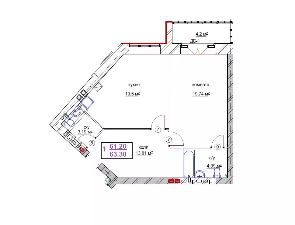 1-комнатная квартира: Ярославль, Ямская улица, 44А (63.3 м) - Фото 1