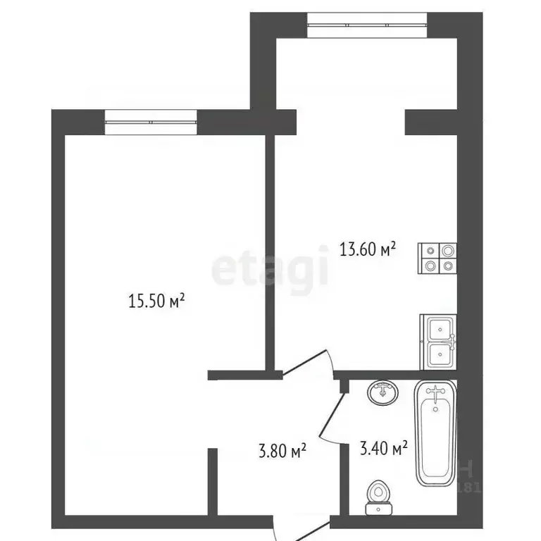 1-к кв. Ростовская область, Аксайский район, Щепкинское с/пос, пос. ... - Фото 2
