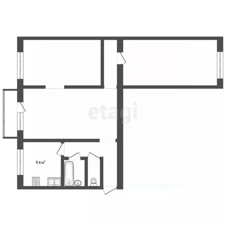 3-к кв. Крым, Евпатория ул. Имени 60-летия Октября, 15 (58.0 м) - Фото 2