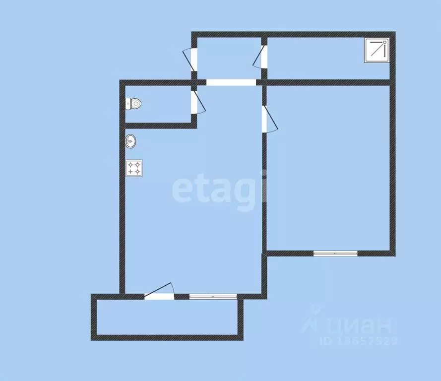 1-к кв. Иркутская область, Иркутск ул. Баумана, 235 (38.1 м) - Фото 2