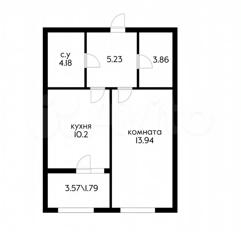 1-к. квартира, 41,2 м, 7/9 эт. - Фото 0