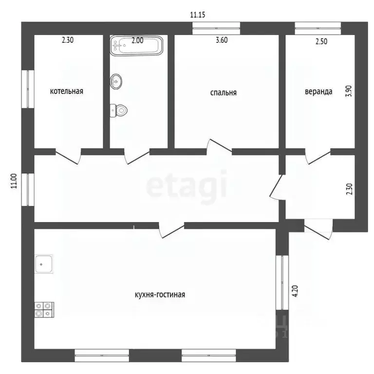 Дом в Тюменская область, Тюменский муниципальный округ, с. Онохино ул. ... - Фото 2