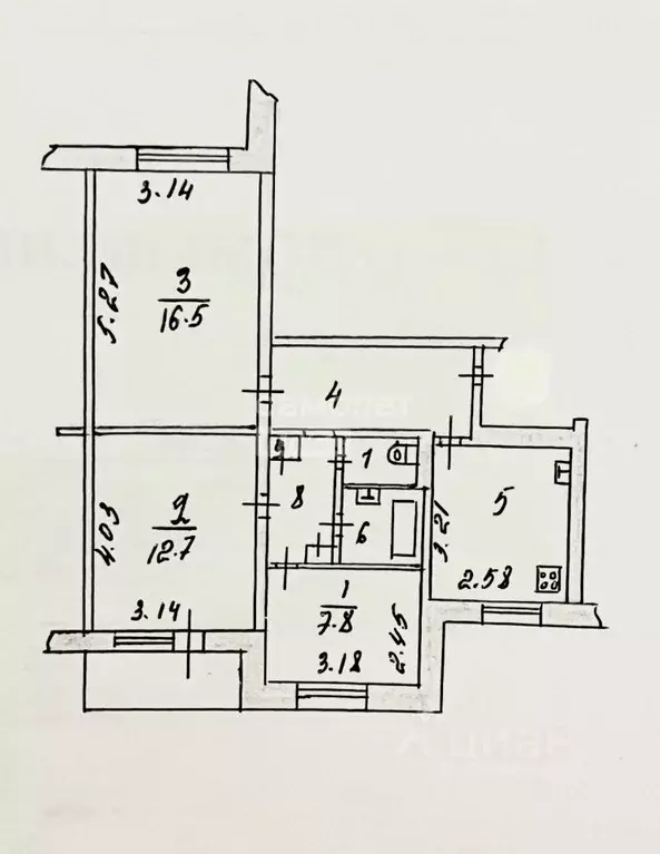 3-к кв. Курская область, Курск Орловская ул., 34 (60.2 м) - Фото 2