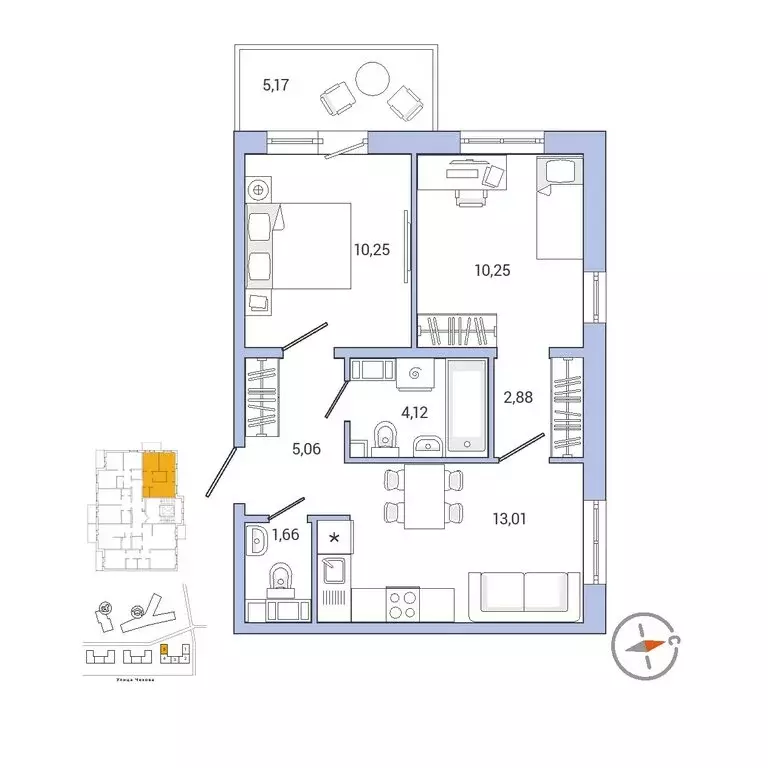 2-комнатная квартира: Гатчина, микрорайон Въезд, жилой комплекс IQ ... - Фото 1
