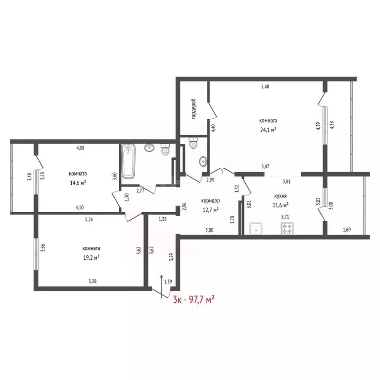 3-к кв. Свердловская область, Екатеринбург ул. Патриотов, 6к2 (97.7 м) - Фото 1