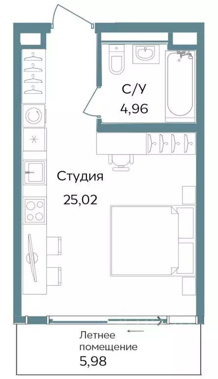 Студия Крым, Саки ул. Морская (35.96 м) - Фото 0