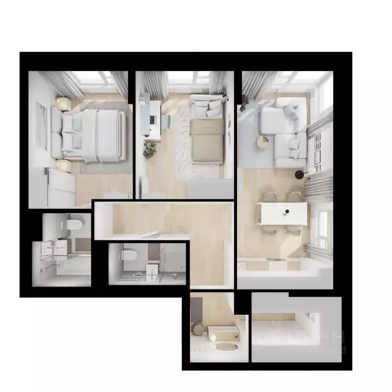 2-к кв. Москва Мичуринский Парк жилой комплекс, 4.2 (62.9 м) - Фото 1