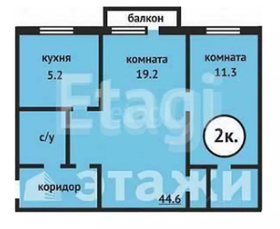 2-к кв. Костромская область, Кострома Никитская ул., 68 (44.7 м) - Фото 2