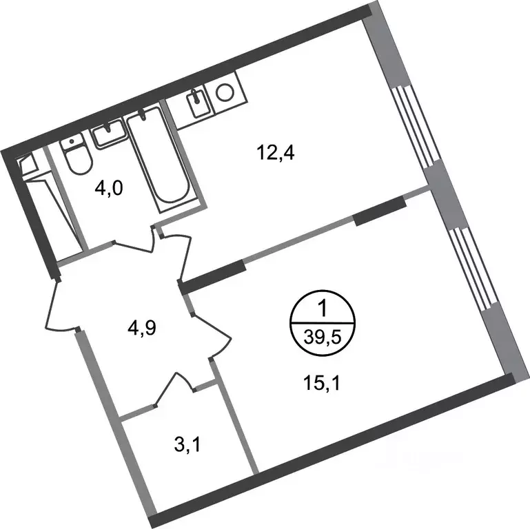 1-к кв. Москва Переделкино Ближнее мкр, 18-й кв-л,  (39.5 м) - Фото 0